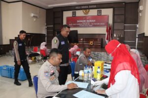 HUT Humas Polri ke-72, Polres Aceh Timur Sumbang Darah ke PMI