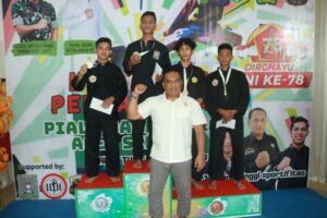 Bripda Teguh, Personil Polres Bener Meriah Raih Medali Emas Di Kejurkab Pencak Silat Piala Dandim 0107 Aceh Selatan