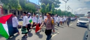 Puluhan Personel Polres Lhokseumawe Amankan Aksi Damai Bela Palestina
