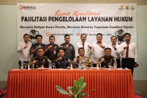 Polres Muara Enim Menghadiri Rakor Fasilitasi Pengelolaan Layanan Hukum Pada Pemilu 2024