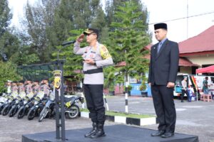 Kapolres Bener Meriah Didampingi Sekda Pimpin Apel Gelar Pasukan Operasi Lilin Seulawah 2023