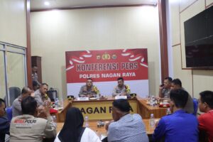 Konferensi Pers Akhir Tahun 2023 Kapolres Nagan Raya Sampaikan Capaian dan Tantangan Harkamtibmas