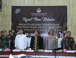 Kapolres Bener Meriah Hadiri Rapat Pleno Terbuka Rekapitulasi Hasil Penghitungan Suara Tingkat Kabupaten.