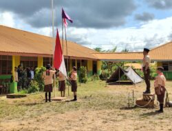 Pacu Semangat Belajar Anggota Satgas Pamtas Statis RI-PNG Yonif 111/KB Berikan Materi Wawasan Kebangsaan Dan Cinta Tanah Air