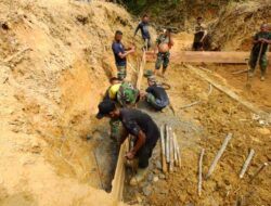 Satgas TMMD Kodim Aceh Tamiang Garap Plat Beton Sasaran Satu