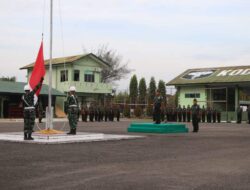 Kodim 0104/Atim Gelar Upacara Bendera Hari Senin