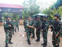 Dankolakops Korem 174/ATW Berkunjung Ke Pos Komando Utama Satgas Pamtas Statis RI-PNG Yonif 111/KB