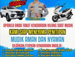 Kepolisian Resor Bener Meriah, Buka Layanan Penitipan Kendaraan Selama Libur Lebaran Gratis