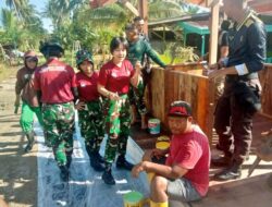 Semangat Pengabdian Peserta LATSITARDA NUSANTARA KE 44 Membangun POS Kampling DI Desa Paser Balengkong.