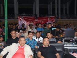 Polres Aceh Tamiang Beserta Jajaran Gelar Nobar Pertandingan Semifinal Piala Asia U-23 Bersama Masyarakat