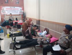 Sambut HUT Bhayangkara Ke 78, Personel Brimob Laksanakan Bhakti Sosial Donor Darah