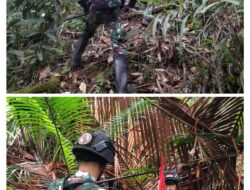 Terabas Hutan Tim Medis Satgas Pamtas Statis RI-PNG Yonif 111/KB Temui Dan Obati Masyarakat Yang Sakit