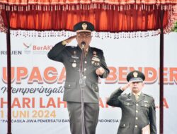 Dandim 0111/Bireuen, Letkol Inf Ade Munandar S.I. Pem Inpektur Upacara Memperingati Hari Lahir Pancasila Tahun 2024.