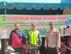 Sinergitas TNI dan Polri dalam Pengamanan Pasar Murah.