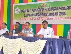 57 DESA DI TANAH LUAS IKUTI SOSIALISASI PENANGANAN KEKERASAN PEREMPUAN DAN ANAK (PPA)SERTA PENGARUH MEDIA SOSIAL OLEH KANIT 2 PPA POLRES ACEH UTARA.