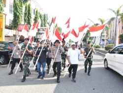 Jelang Hut RI Ke – 79, Polres Bireuen Bersama TNI Dan Pemda Gelar Gotong Royong Serta Pasang 1000 Bendera Merah Putih