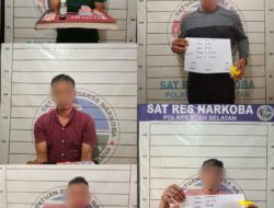 Perangi peredaran Narkotika,Satres Narkoba Polres Aceh Selatan amankan Lima pelaku penyalahgunaan Narkoba.