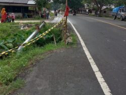 Kondisi Tembok Beton Di Tepi Jalan Lintas Menunggu Mangsa