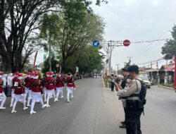 Polres Muara Enim Gelar Pengamanan di Acara Gerak Jalan Indah HUT RI Ke-79