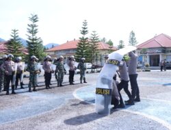 Sinergitas TNI-Polri Polres Bener Meriah Latihan Dalmas Bersama Kodim 119/BM