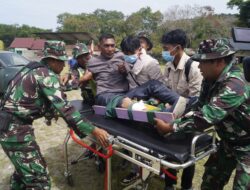 Kodim 0119/BM Lakukan Evakuasi Korban Dalam Simulasi Erupsi Gunung Burni Telong 