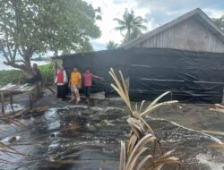 10 KK Terdampak Gelombang Tinggi di Wilayah Pesisir Pantai Meunasah Baro 