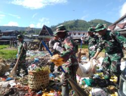 Kodim 0106/Aceh Tengah Gelar Karya Bakti Pembersihan Pasar Dan Parit