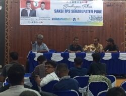 Partai Koalisi Pendukung Ombus-Syeh Fadhil Rahmi Gelar Bimtek untuk Saksi TPS se-Kabupaten Pidie.