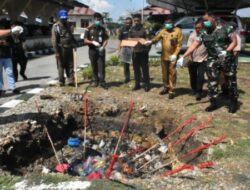 Kolaborasi Lintas Sektor APH/TNI Forkopimda Musnahkan Sejumlah Babuk Di Kejaksaan negeri Kab. Gorontalo