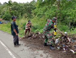 Babinsa Koramil 04/PRG Gotong Royong Bersama Masyarkat