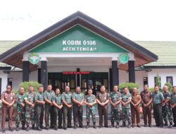 Gelar Sosialisasi, Asisten Bidang Pidana Militer Kejaksaan Tinggi Aceh Kunjungi Kodim 0106/Aceh Tengah