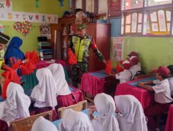Babinsa Dampingi Pembagian Program Makan Bergizi Gratis (MBG) di SDN 2 Puja Mulia
