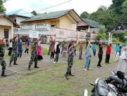 Olahraga Bersama TNI, Forkompimcam, dan Puskesmas di Wilayah Silih Nara