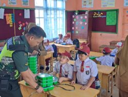 Jajaran Babinsa Koramil 01/Bandar Monitoring Pendistribusian MBG