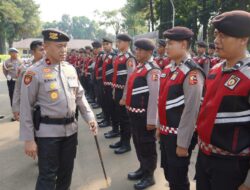 Apel Pengecekan kesiapan personel Korsabhara Baharkam Polri dalam pengamanan May day (hari buruh)