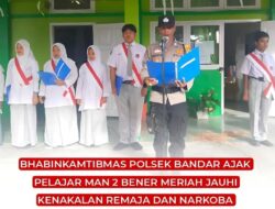 Bhabinkamtibmas Polsek Bandar Ajak Pelajar MAN 2 Bener Meriah Jauhi Kenakalan Remaja dan Narkoba