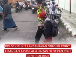 Polsek Bukit Laksanakan Strong Point, Amankan Arus Lalu Lintas di Depan MIN 1 Bener Meriah