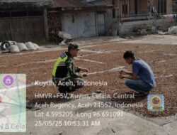Wujud Kepedulian, Babinsa Laksanakan Komsos Bersama Petani Kopi di Desa Kuyun Lah