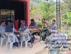 Babinsa Koramil 08/Silih Nara Ajak Warga Kampung Pilar Weh Kiri Waspadai Karhutla dan Kebakaran Rumah