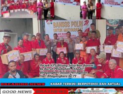 Polsek KPS Bitung Salurkan Bansos ke Buruh Pelabuhan, Dihadiri Bhayangkari dalam Peringatan Hari Bhayangkara ke-79