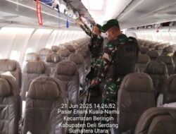 Cegah Ancaman Bom, Tim Jihandak Yonzipur 1/DD Sterilisasi Pesawat Saudi Arabian Airlines SVA 5688 di Bandara Kualanamu