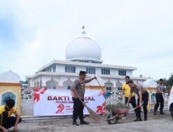 Sambut Hari Bhayangkara Ke-79 Polres Bener Meriah Dan Brimob Kompi 3 Batalyon B Gelar Bakti Sosial Di Masjid