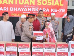 Polres Bener Meriah Salurkan Bantuan Sosial Untuk Kaum Duafa Di Kampung Pante Raya Dalam Rangka Hari Bhayangkara Ke-79