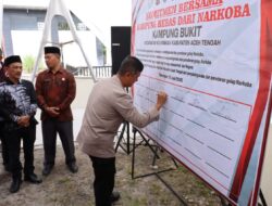 Jelang Hari Bhayangkara ke-79, Kapolres Aceh Tengah Resmikan Kampung Bebas Narkoba di Kampung Bukit