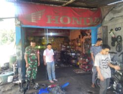 Himbauan Larangan Penggunaan Knalpot Brong, Babinsa Sambangi Bengkel Sepeda Motor