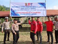 Sambut Hari Bhayangkara ke-79, Polres Bener Meriah Gelar Deklarasi Keselamatan Berlalu Lintas dan Safety Riding Bersama Komunitas Otomotif