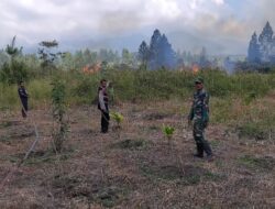 Babinsa Koramil 04/PRG Sigap Bantu BPBD Kabupaten Bener Meriah Padamkan Api