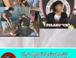 Tim 2 Patroli Tarsius Presisi Polres Bitung Amankan Dua Pelaku Bawa Sajam Jenis Pisau Badik