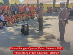 Polsek Bandar dan Satlantas Tertibkan Knalpot Brong di SMAN 1 Bandar
