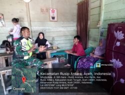 Babinsa Komsos di Desa Lut Jaya, Rusip Antara.